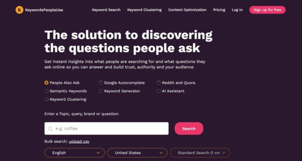 Keywordspeopleuse AI Tool